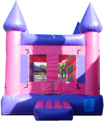 Inflatable Pink & Purple Bouncy Castle Rental - Inflatable Castle (400x400)