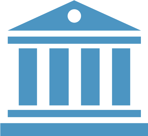 Bank Management Business Treasury Money - Bank Icon Blue Png (500x500)