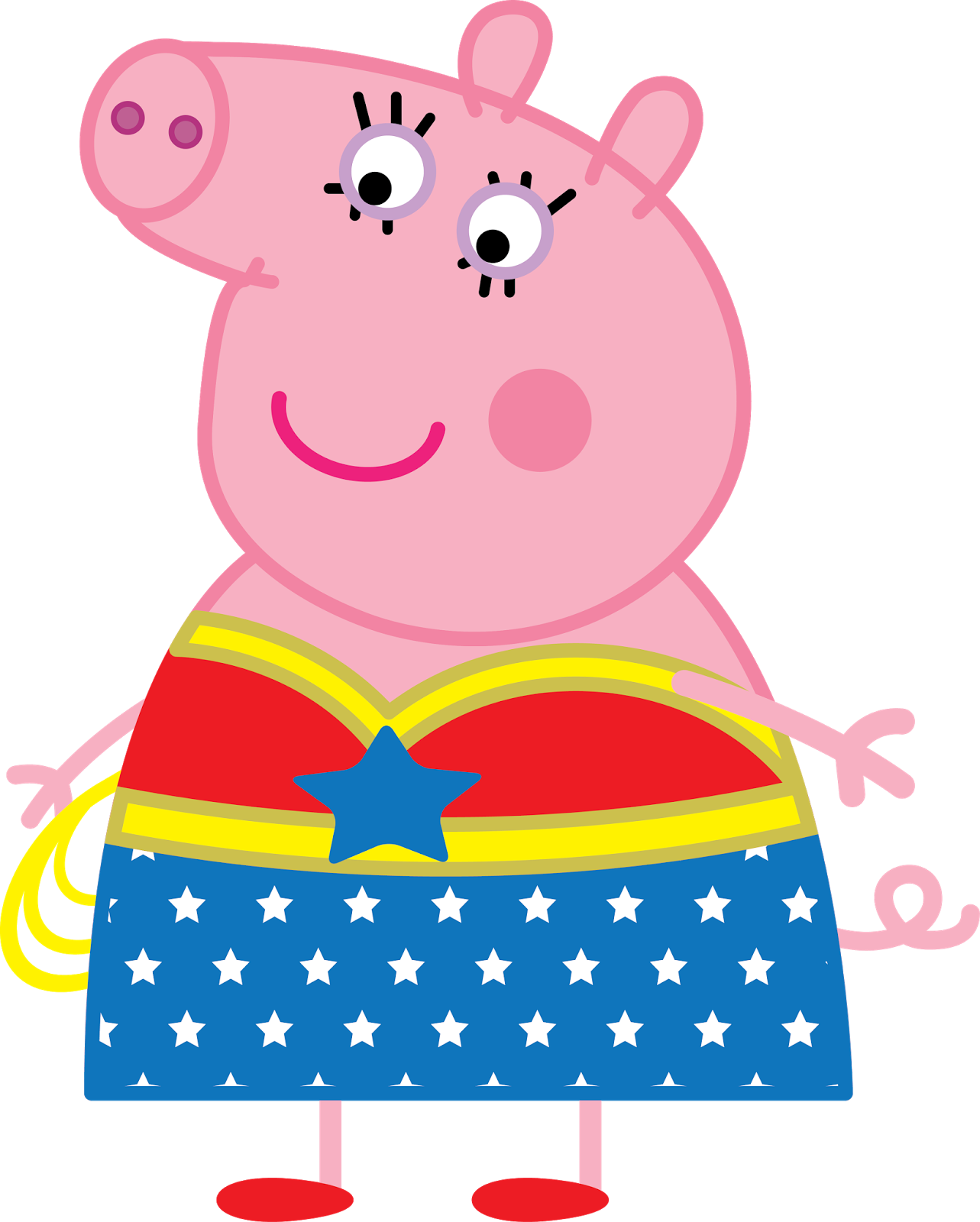 Imágenes De Personajes Amigos Peppa Pig Para Peques - Peppa Pig Mulher Maravilha (1283x1600)