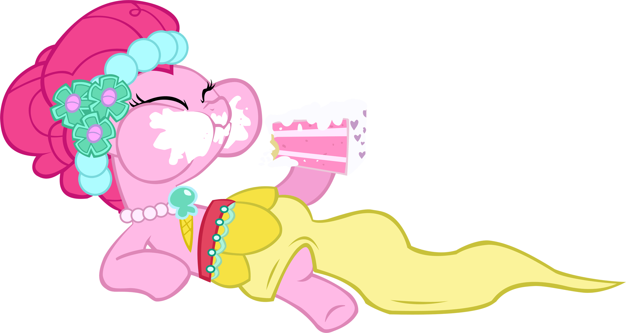 My Little Pony Pinkie Pie Eating Cake (2000x1063)
