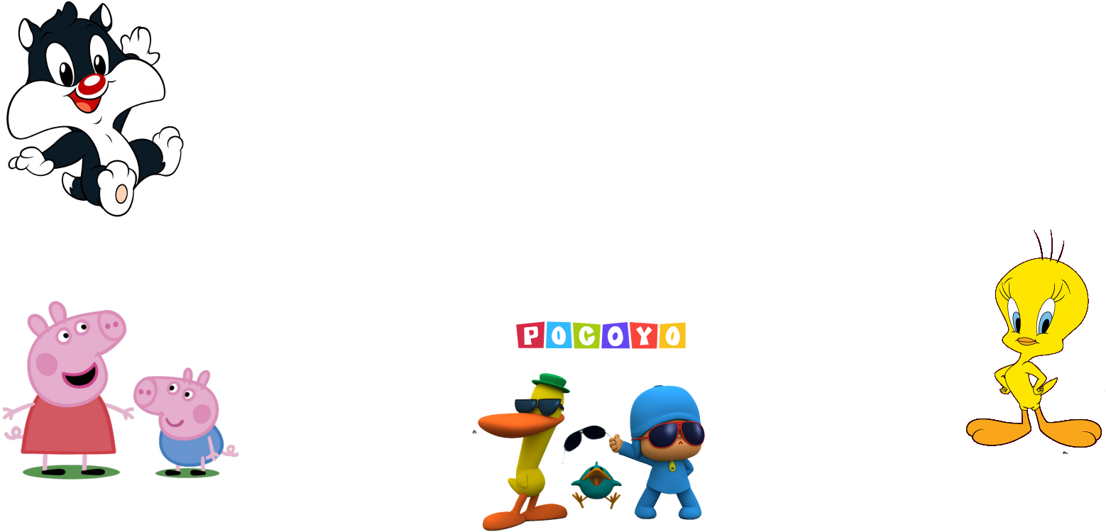 We Have Peppa Pig, George And The Whole Family, Pocoyo, - Tweety Bird Baby Looney Tunes Decals Torque 29x54cm (1980x900)