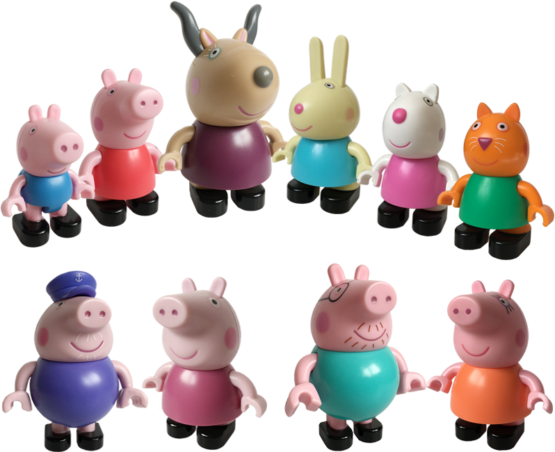 Genuine Bangbao Piggy Toy Blocks Dolls A Family Of - Peppa Pig (800x800)