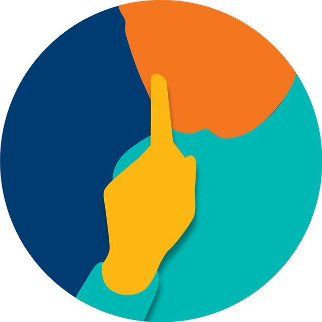 A Person Holding A Finger To Their Mouth To Silently - Millicom International Cellular S.a. (637x637)
