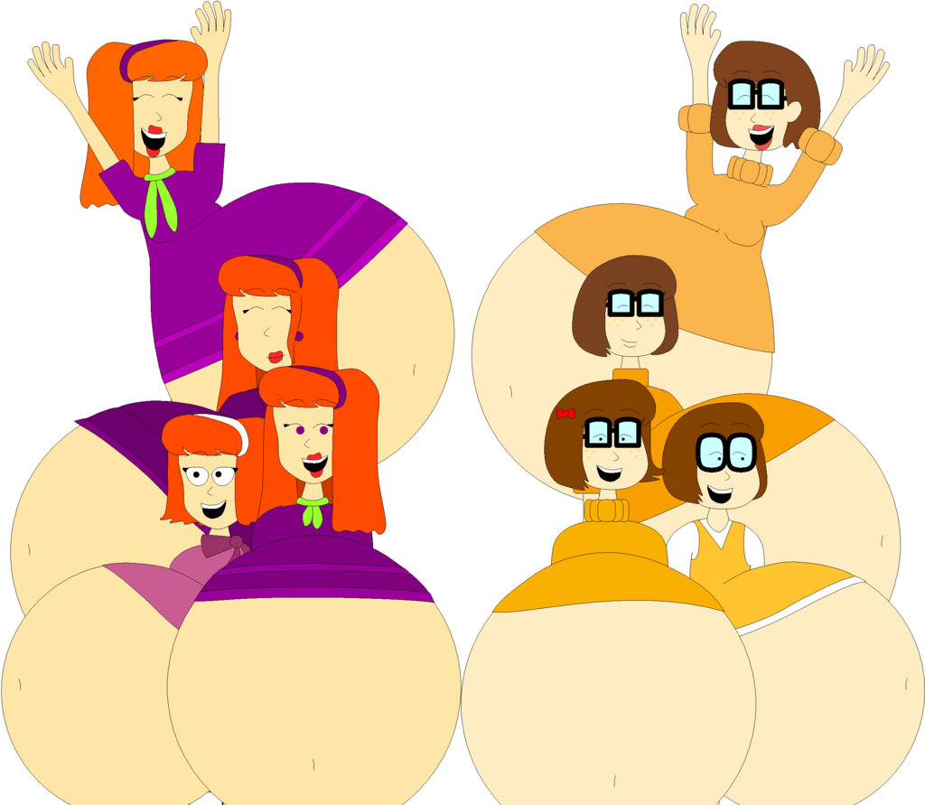 Inflation Party With Velmas And Daphnes By Angry-signs - Cartoon (1024x891)