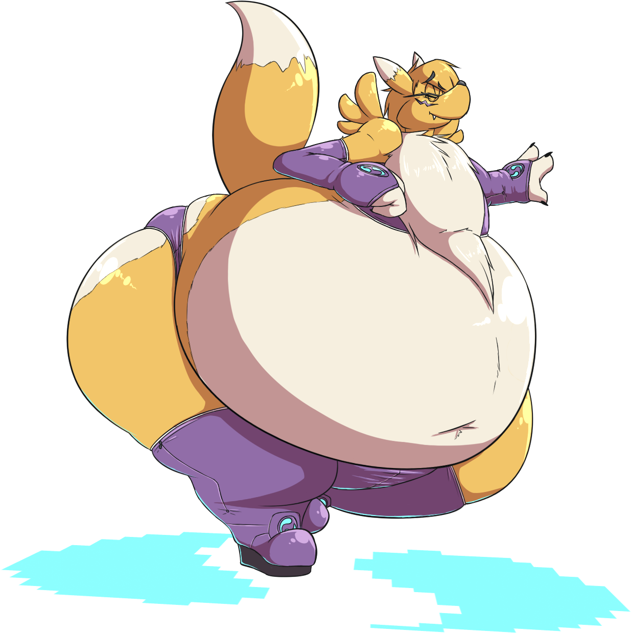 Renamon Digimon Purple Mammal Cartoon Vertebrate Nose - Cartoon (1417x1399)