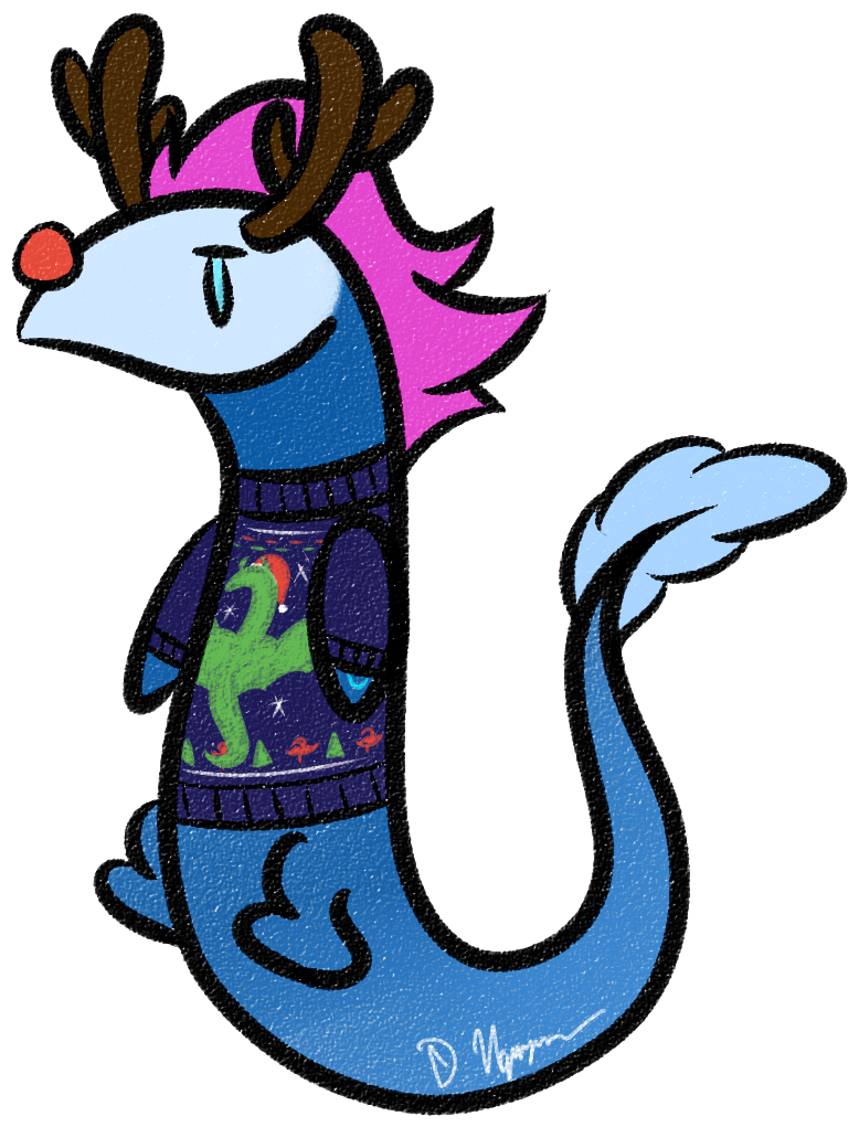 Happy Holidays Here's A Sticker I Drew Of Aurelion - Cartoon (1240x1240)