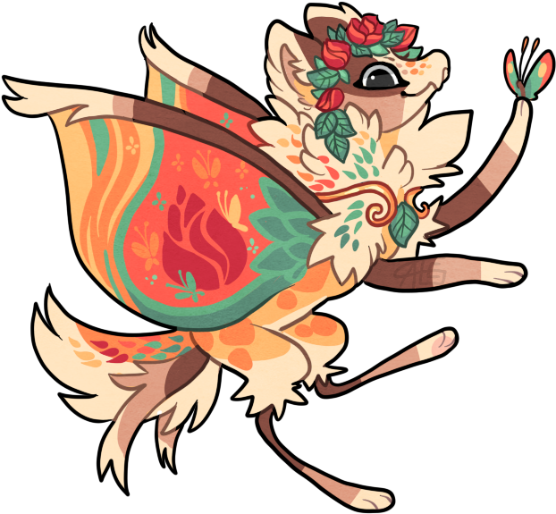 Butterfly Festival Fox - Closed Species Sheets (668x590)