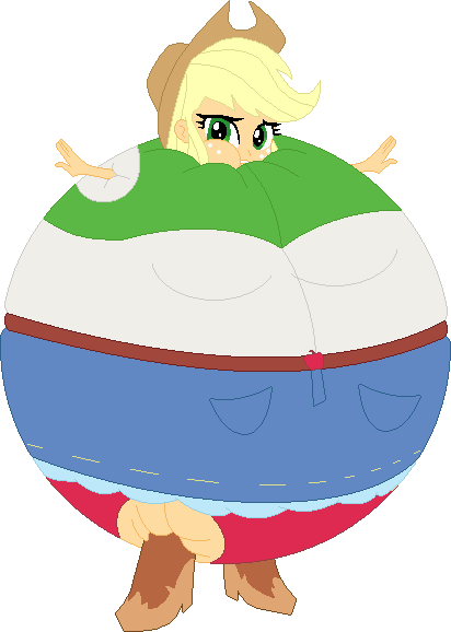 Eg Applejack Full Body Inflation By Sammy8r1ght - Mlp Eg Full Body Inflation (412x578)