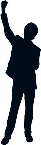 Happy Man Raising Fist Silhouette - Happy Man Invisible Background (512x512)