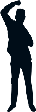 Happy Boy Raising Fist Silhouette - Raising Both Hands Silhouette (512x512)