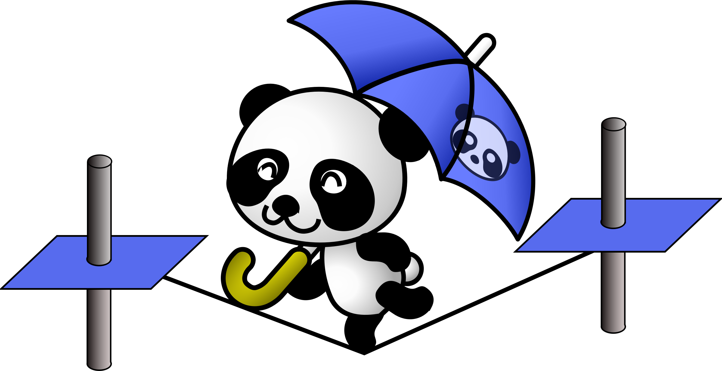 Unique Walker Clip Art Medium Size - Tightrope Walker Clipart (2400x1234)