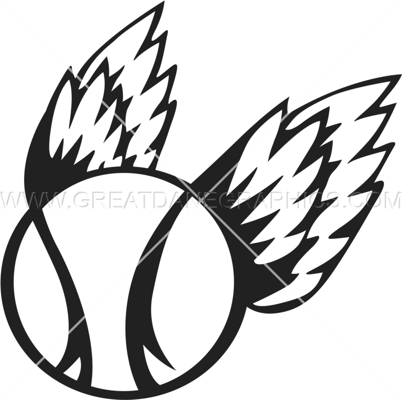 Baseball With Wings - Printed T-shirt (825x822)