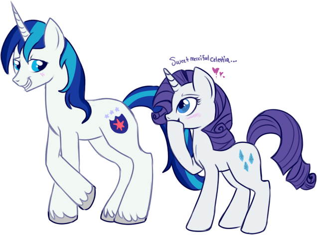Lulubell, Female, Male, Rariarmor, Rarity, Safe, Shining - Mlp Celestia X Shining Armor (636x472)