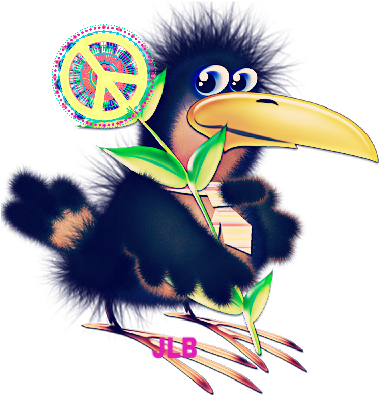 ☮crow/jlb - Lovely Cartoon Animal Holding Flower (400x400)