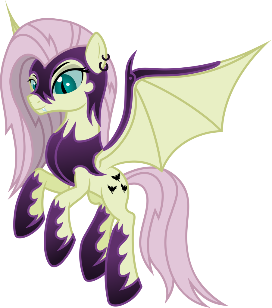 Salemcat, Bat Pony, Corrupted, Ear Piercing, Earring, - Mlp Batpony Fluttershy (903x1024)