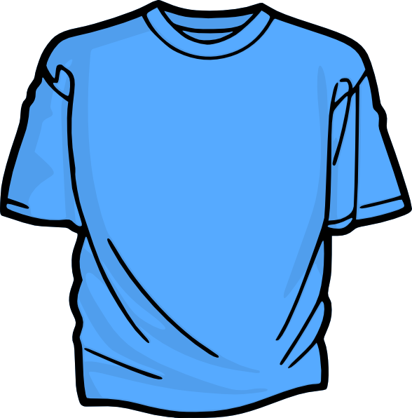 Bleu Tshirt Clip Art At Clker Vector Royalty - Clip Art Shirt (588x596)