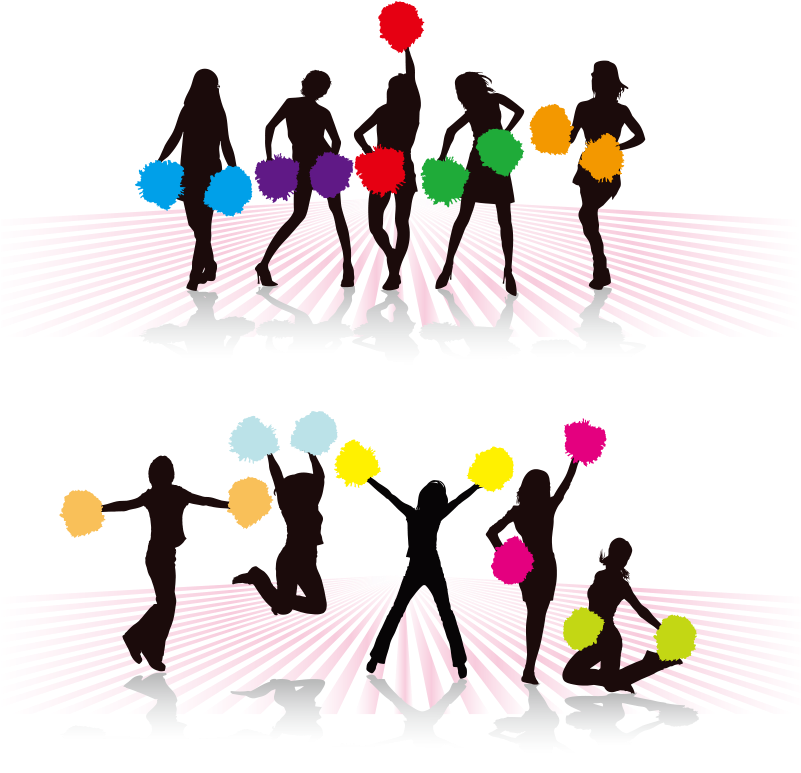 Cheerleading Cartoon Pom-pom Clip Art - Cheerleaders Png (800x800)