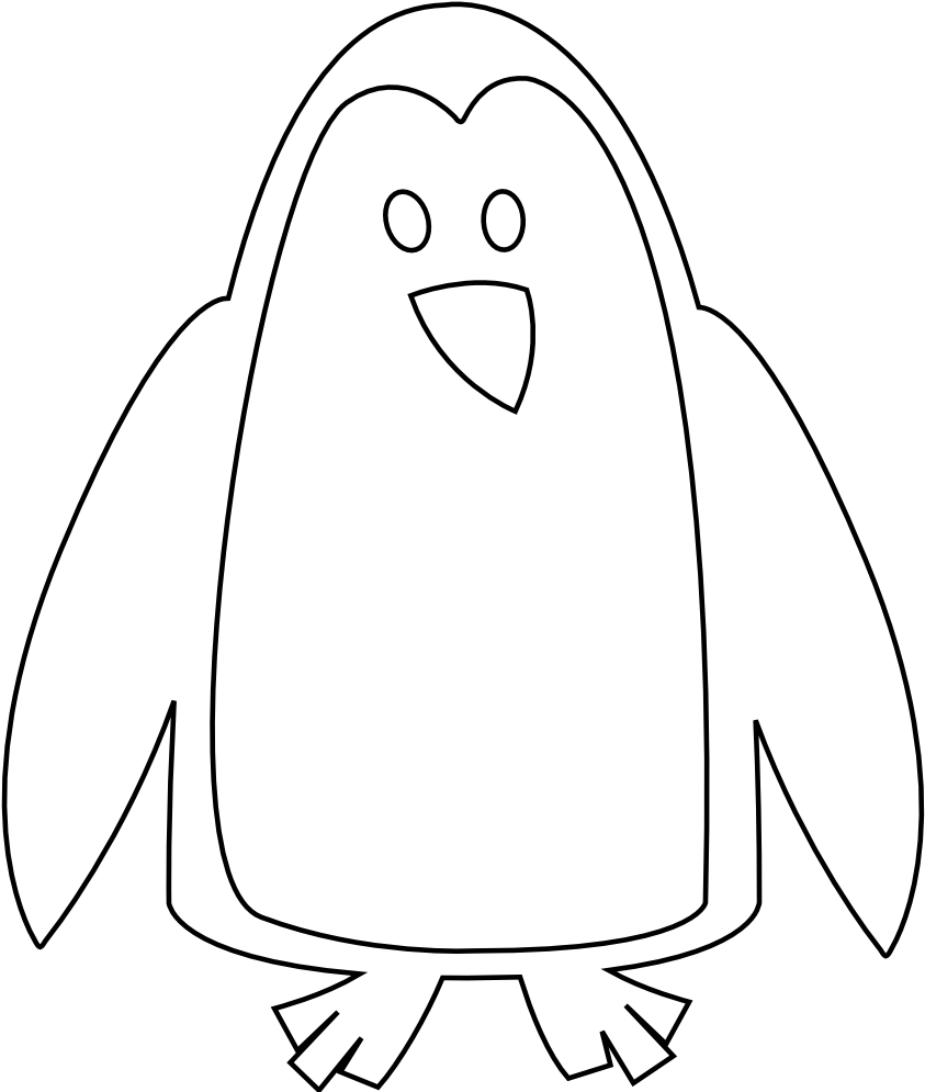 Animal Penguin Clipart - Animals Clip Art Black And Write (999x999)