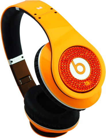 Headphones Beats By Dre Studio Ruby Diamond Color Orange - Orange And Blue Beats Headphones (494x480)
