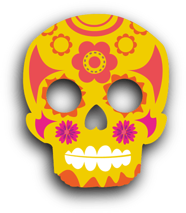 Yellow Decorative Sugar Skull Transparent Png Svg Vector - Punk Rock (512x512)