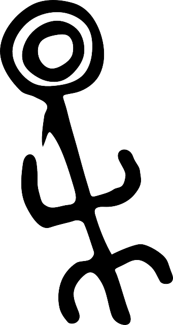 Petroglyph, Colombia, Ancient, Human, Person, Primitive - Imagenes De Arte En Blanco Y Negro Png (341x640)