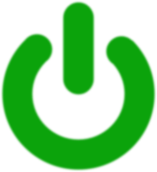 Green Power Button Png (540x594)