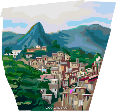 Cartoon Town Royalty Free Vector Clip Art Image - Favela Rio De Janeiro Png (480x456)