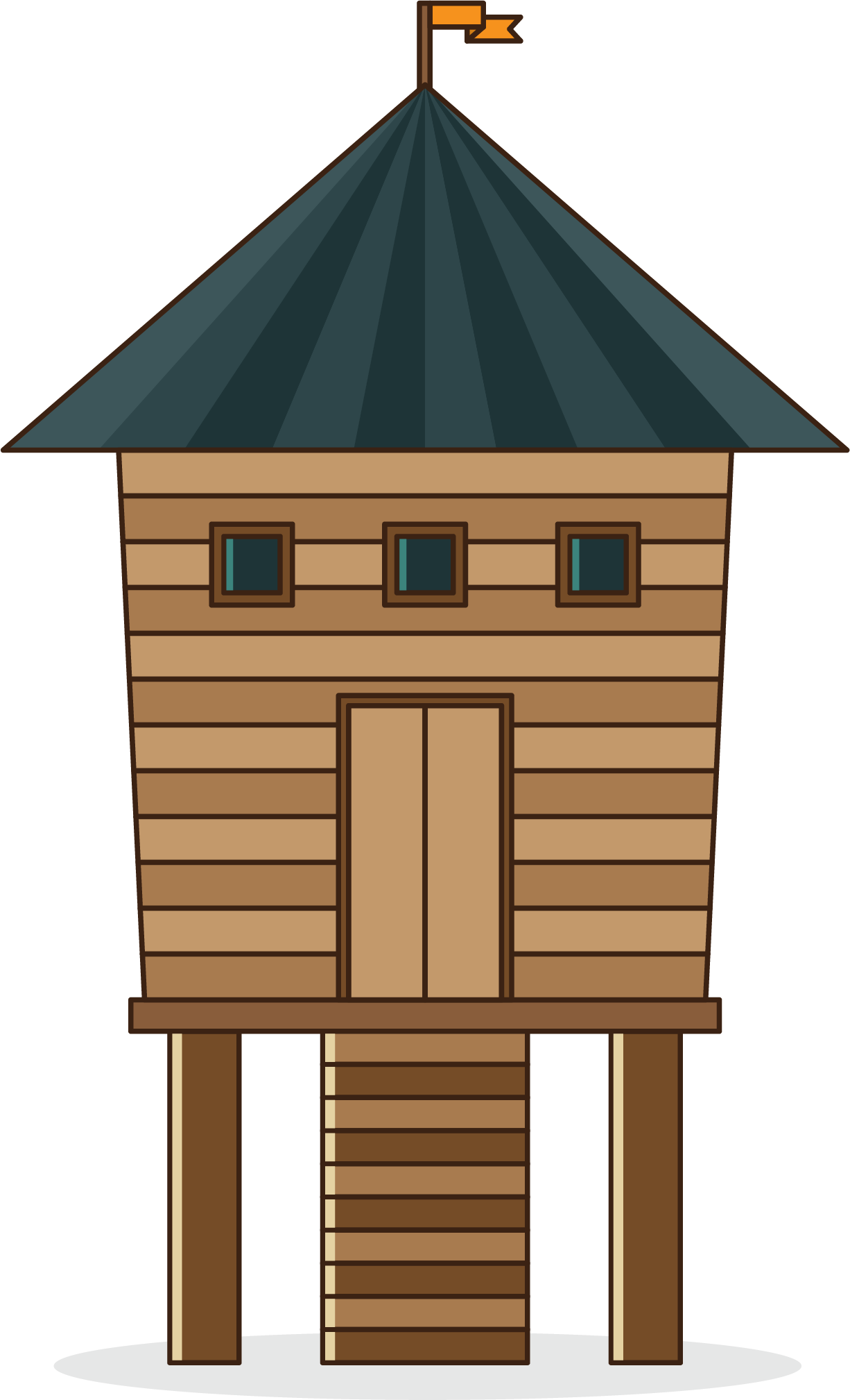 House Euclidean Vector Illustration - Log Cabin Cartoon (1226x2017)