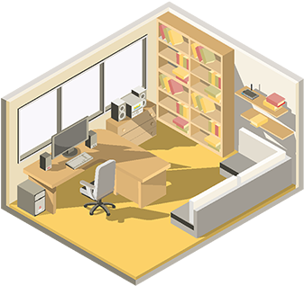 Vector Isometric Design Of A Home Office - Vector Graphics (360x360)