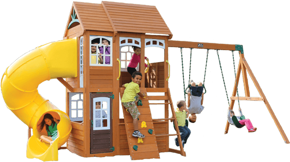 Richmond Lodge Climbing Frame - Grandview Deluxe Cedar Wooden Playset (600x400)