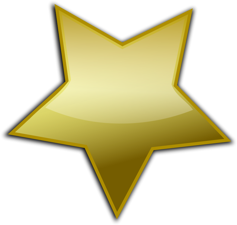 Free Gold Button 014 - Gold Star Vector Png (800x757)