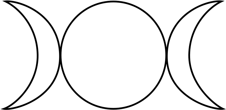 Free Pastel Goth Clip Art - Moon Goddess Selene Symbols (800x412)