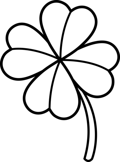 Celtic Shamrock Color Clipart - Four Leaf Clover Coloring Pages (408x550)