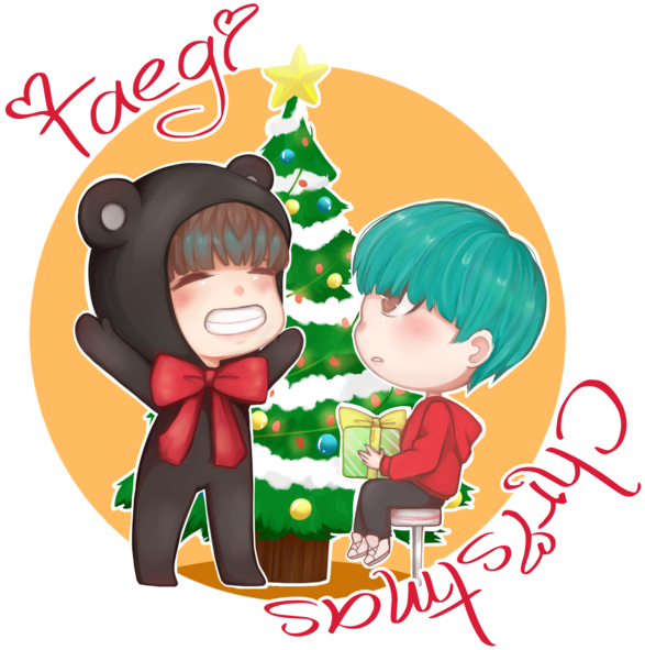 Merry Christmas By Yennietea - Cartoon (600x597)