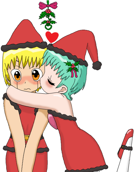 Zatch X Penny Under Mistletoe By Tdpneji - Cartoon (559x550)