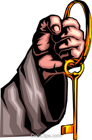 Hand With Key Ring Royalty Free Vector Clip Art Illustration - Information (316x480)