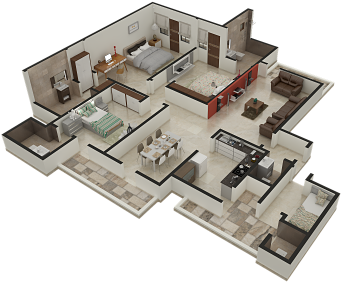 Amazing 3d Floor Plans Roomsketcher Beautiful Design - 3d Floor Plan Designs (400x300)