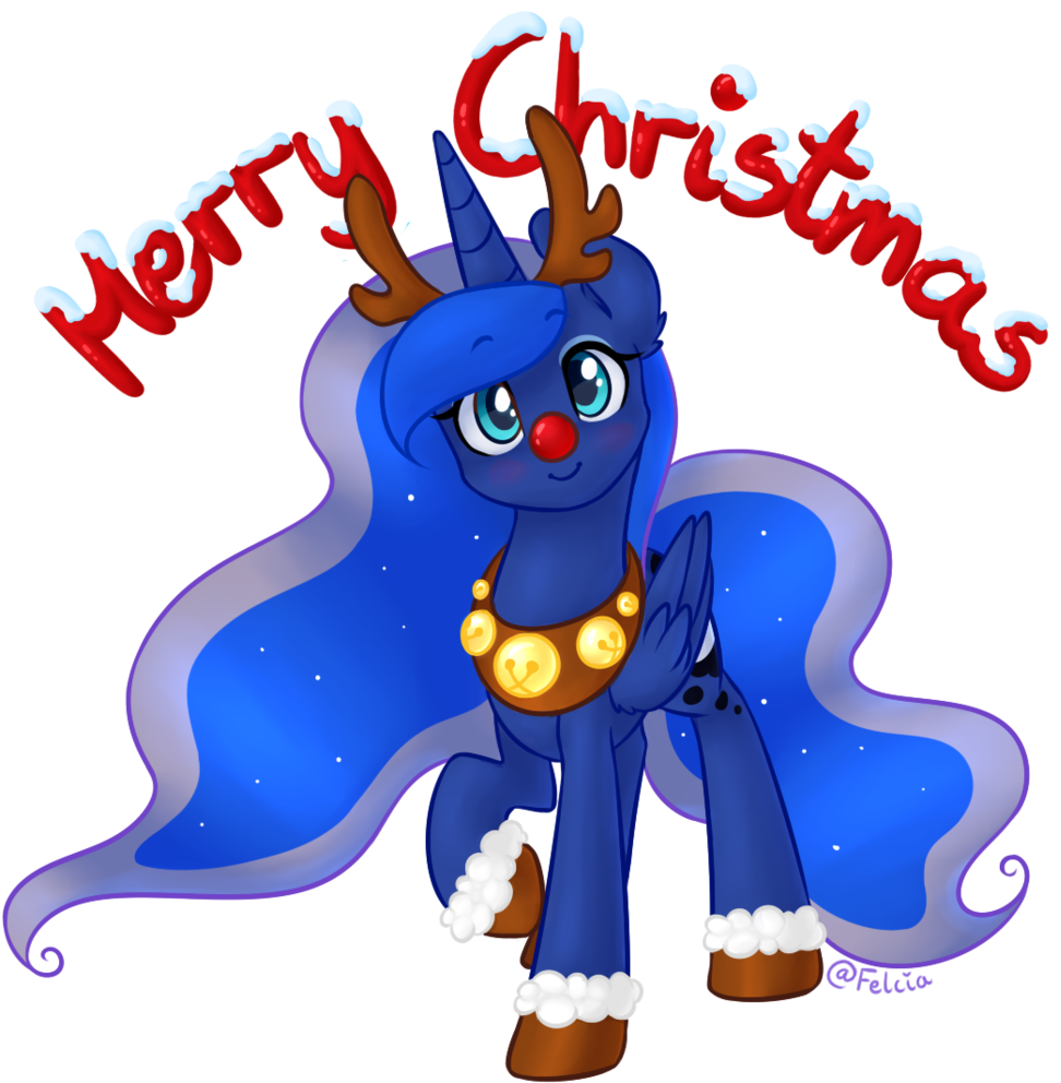Felcia, Blushing, Cute, Looking At You, Lunabetes, - Merry Christmas Luna (1024x1051)