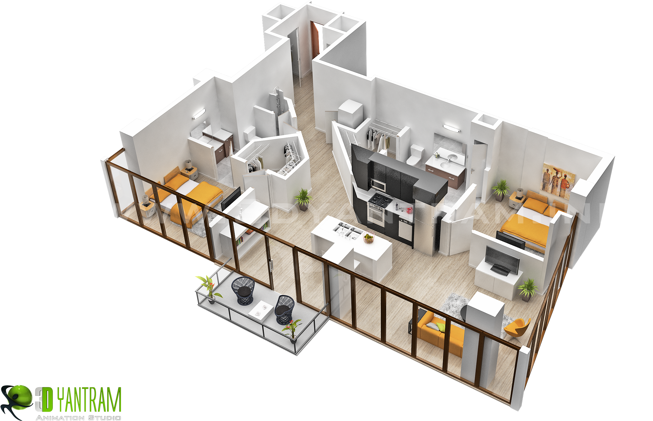 House Plan 3d Home Floor Plan Design - Verandah Residences Floor Plan (3000x1688)