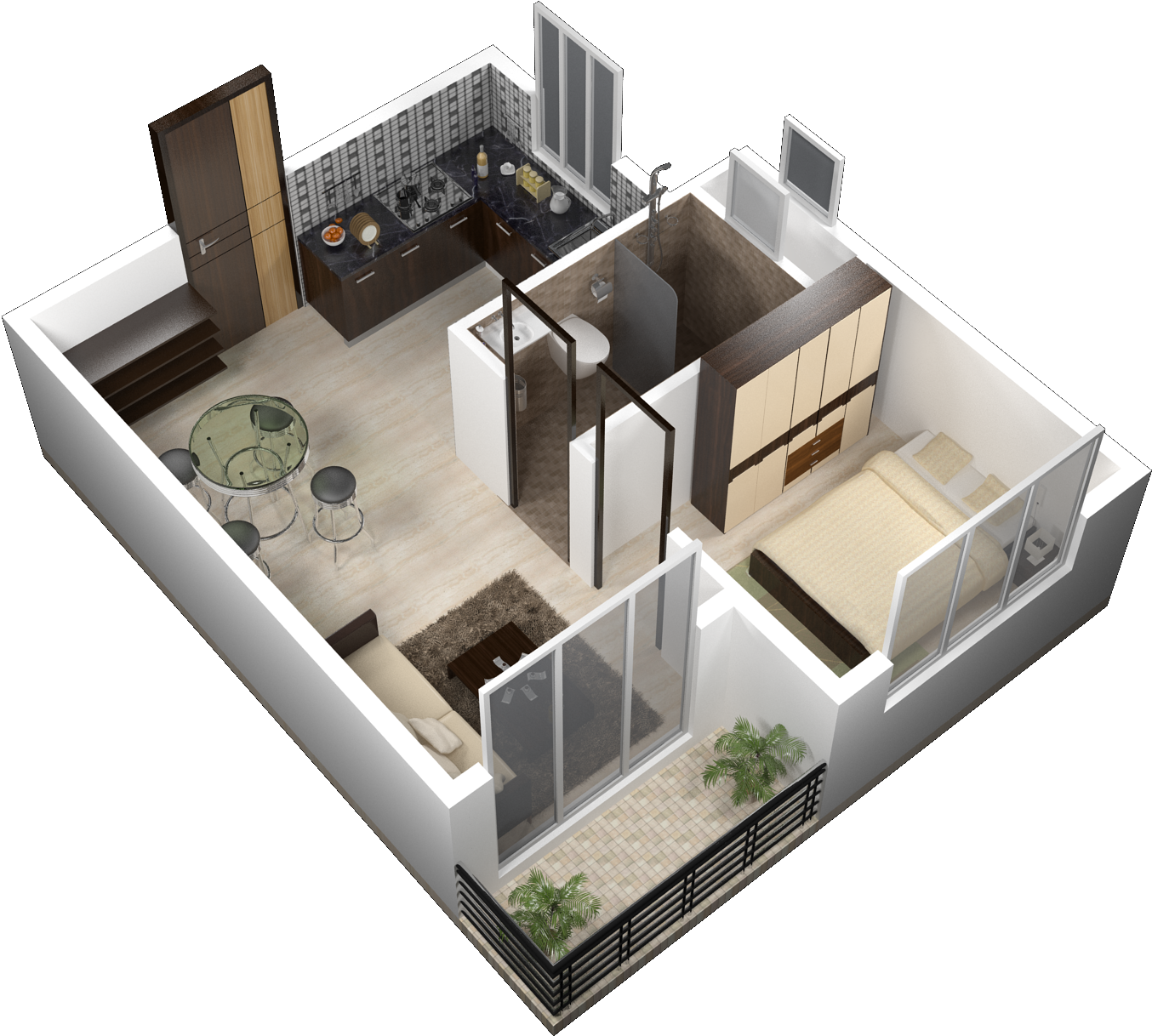 3d Plan - Floor Plan (1362x1305)
