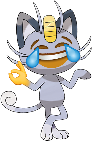 198 Alolan Meowth With Tears Of Joy Crying Laughing - Emoji (530x530)