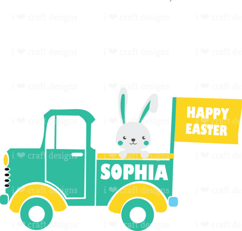 Bunny Truck Name - Autocad Dxf (480x458)