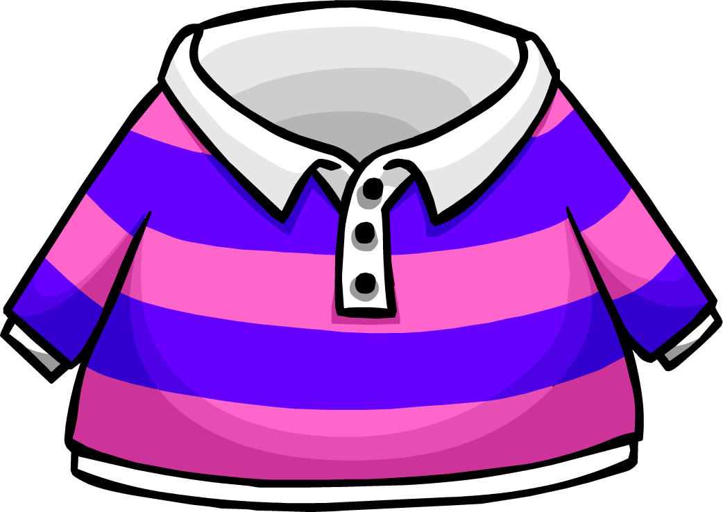 Pink Striped Rugby Shirt - Ropa De Club Penguin (1042x738)