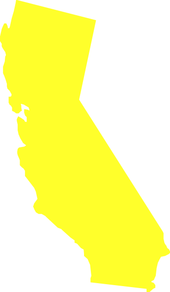 Yellow Outline Of California (348x596)