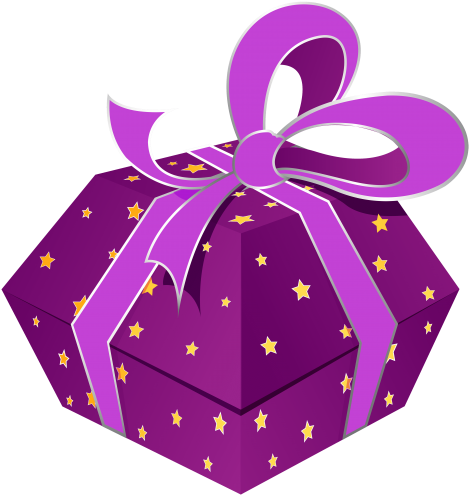 Free Png Purple Gift Box With Stars Png Images Transparent - Gift (480x505)