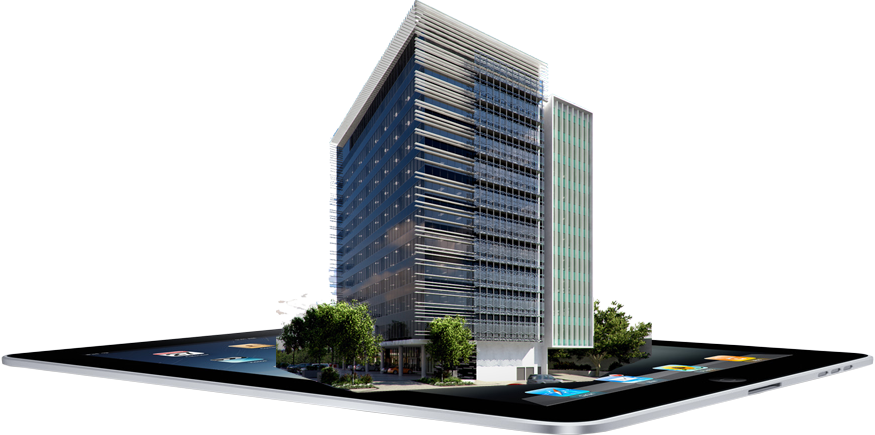 Belajar Autocad Di Raditya Komputer - 3d Model Building Png (875x435)