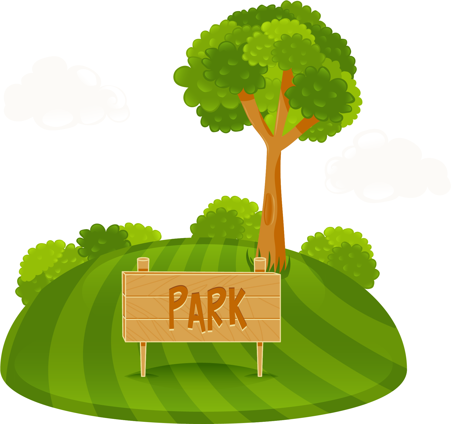Park Tree Cartoon Clip Art - Trees In The Park Clipart (2263x1948)
