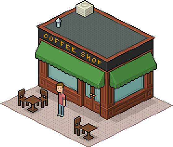 Create An Isometric Coffee Shop In Photoshop - Pixel Art Isometrico (600x500)