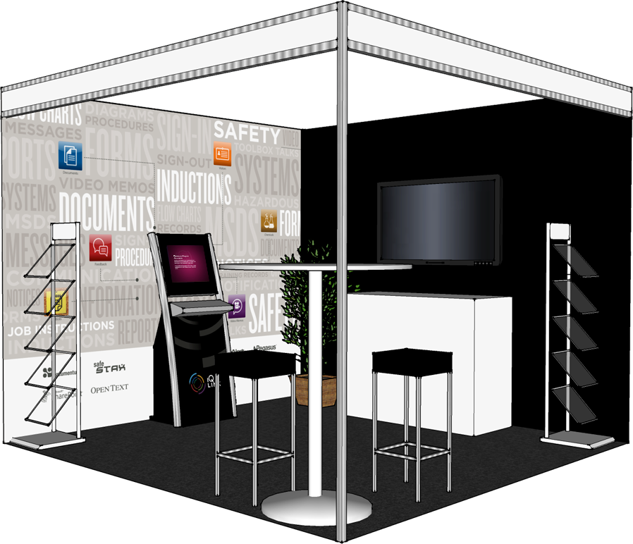 Exhibition Floor Plan A 3d Mockup Of The Booth We Produced - Trade Show Booth Layout (898x772)