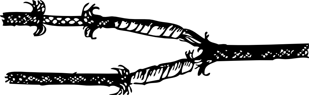 Frayed Cord Black White Line Art 999px 43 - Frayed Clipart (999x309)